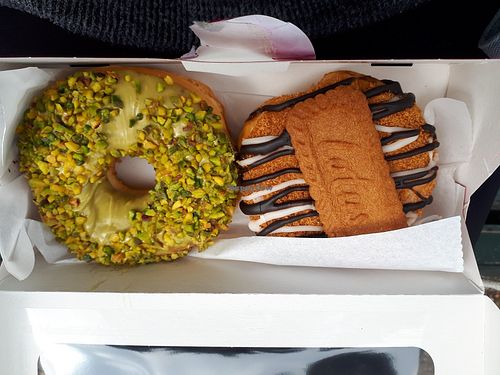 Pistaccio and lotus cookie donuts at Dunkin' - Spui in The Hague