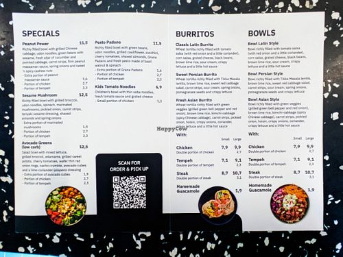 Menu page at Jimmy Green at Jimmy Green in Eindhoven