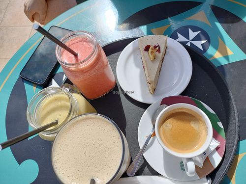 The best vegan cheesecake I've ever had at Gustav Café & Bistro in Mdina