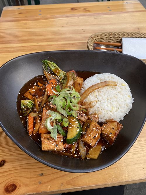 Dish of the day: Vegetables with chili ginger sauce and tofu  at My House in Hamburg