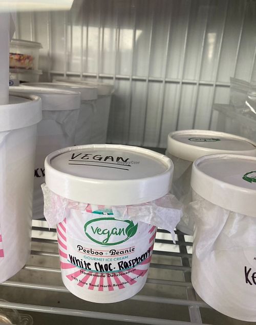 Vegan options available in tubs at Peeboo + Beanie Gourmet Ice Cream in North Royalton