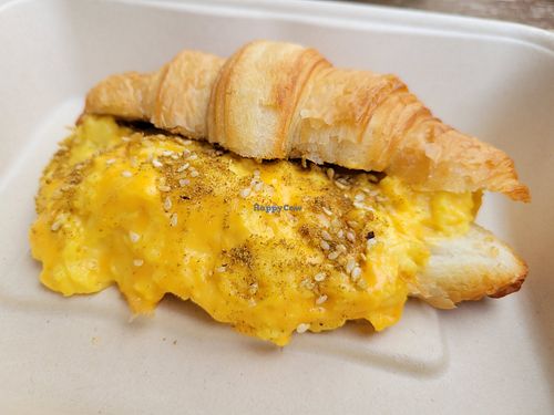 Croissant egg sandwich at Chaumont Vegan in Beverly Hills