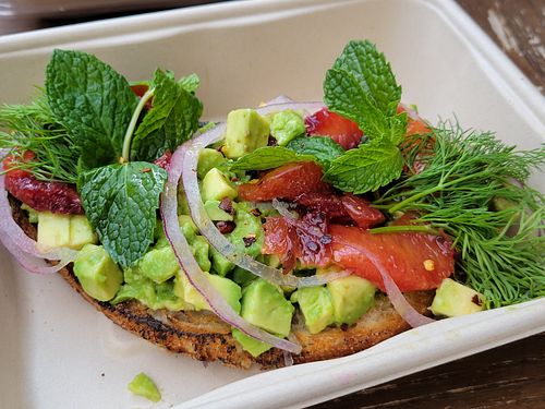 Avo toast at Chaumont Vegan in Beverly Hills