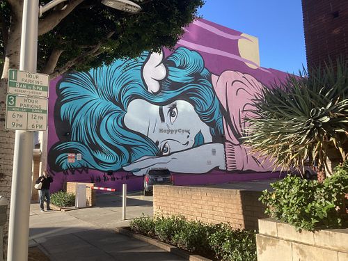 Mural on side of building   at Chaumont Vegan in Beverly Hills