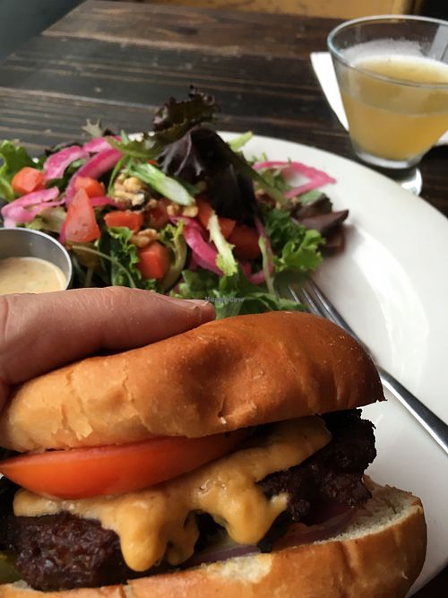 Cheeseburger & Side Salad w/ Green Goddess at Highline Bar in Seattle