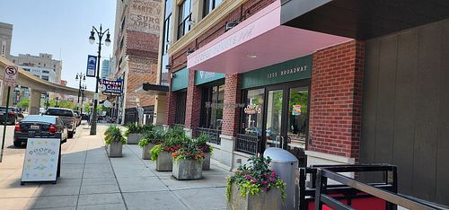 Outside at Dooped Donuts in Detroit