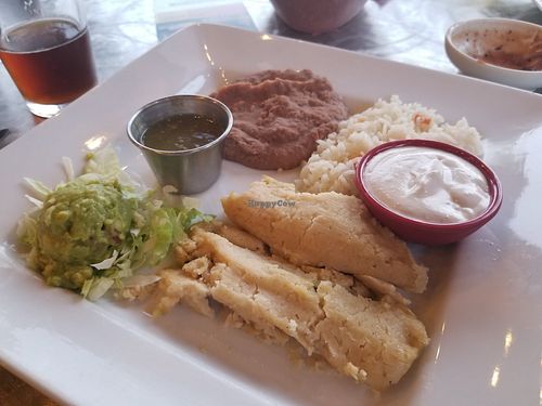 Vegan tamales! at Chilaquiles Factory in Cedar Park