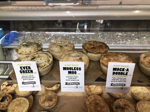 Vegan pie selection at Pieminister in Stroud