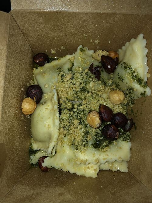 Pea and shallot ravioli to take away (Bristol pop up 8/21) at Pastan Barbican in London