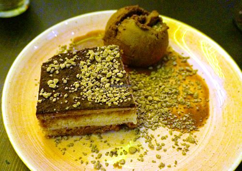 Homemade tiramisu at Pastan Barbican in London