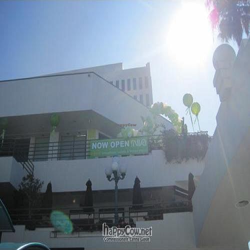 Rivva from the entrance of the Brentwood Gardens shopping center at Cafe Rivva in West Los Angeles