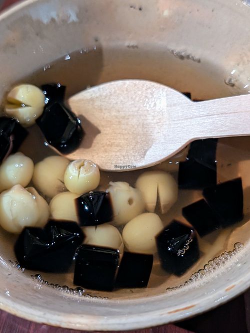 Lotus seed and grass jelly at Sangha Vegetarian Restaurant in Da Nang
