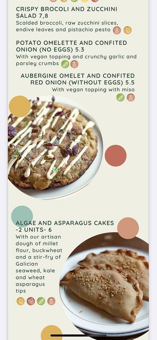 Menu at PÖTSTOT in Barcelona