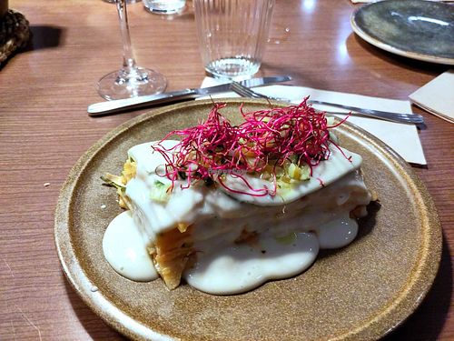 Lasagna at PÖTSTOT in Barcelona