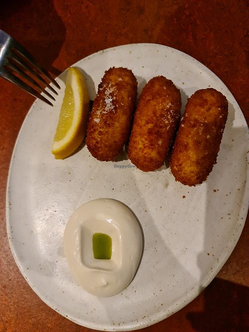 Roasted Padron and Manchego Croqueta at Lona Misa in South Yarra