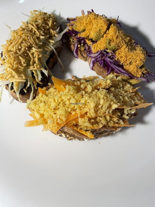 Life changing bruschetta.  at Vrindaa in Rome