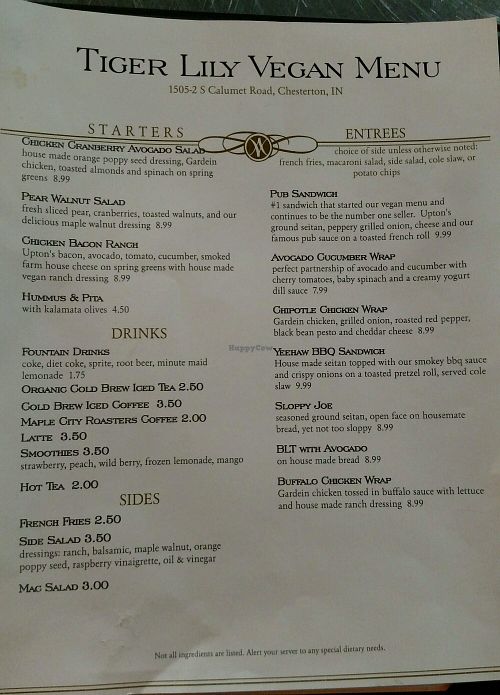 Everything is delicious! at Tiger Lily Cafe in Chesterton