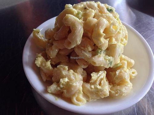 vegan macaroni salad at Tiger Lily Cafe in Chesterton