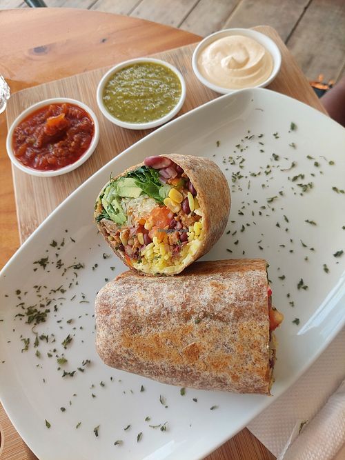 Vegetarian burrito at Grow in Puerto Viejo De Talamanca