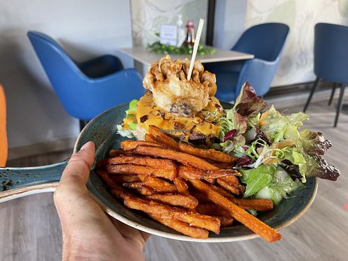 Naked burger 🍔, so tasty! at Just Vegan - Jumeriah in Dubai