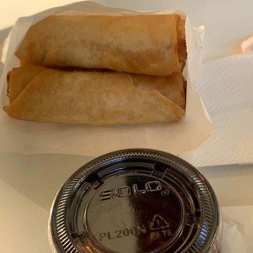 V’egg rolls with sauce  at Veg & Go Plant Based in Riverside