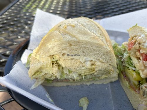 Artichoke hummus sando   at Timmy Ginger's Sandwich Shop in Roseville
