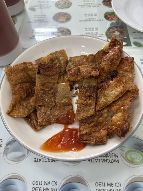 Fried tofu skins   at Gratitude Veggie Cafe 感恩素食馆 in Ayer Itam
