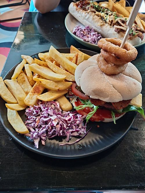 Cheese and bacon plant burger at Scoff's in Horsforth