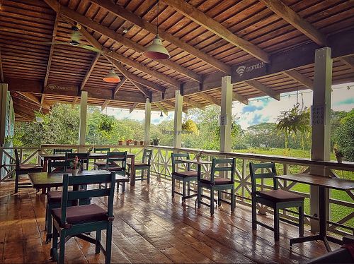 The seating area   at Ballena Bistro in Uvita