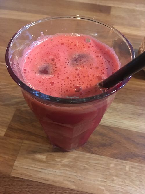 Beet juice at Cafe Gaya in Aarhus