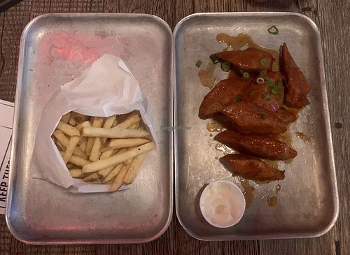 Seitan wings & fries at BrewDog in Brighton