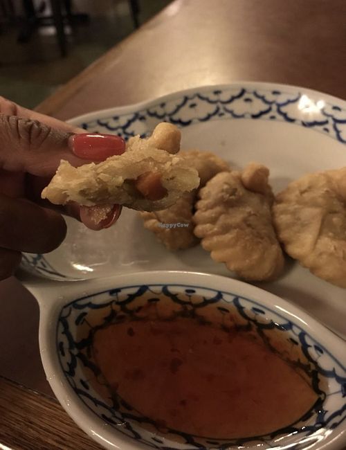 Inside curry puffs   at Baan Thai Restaurant in Leavenworth