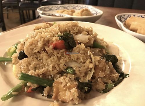 Basil fried rice, no eggs, tofu  at Baan Thai Restaurant in Leavenworth