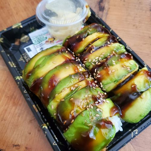 Portobello sushi with avocado and "eel" sauce at Sushi With Attitude in Los Angeles