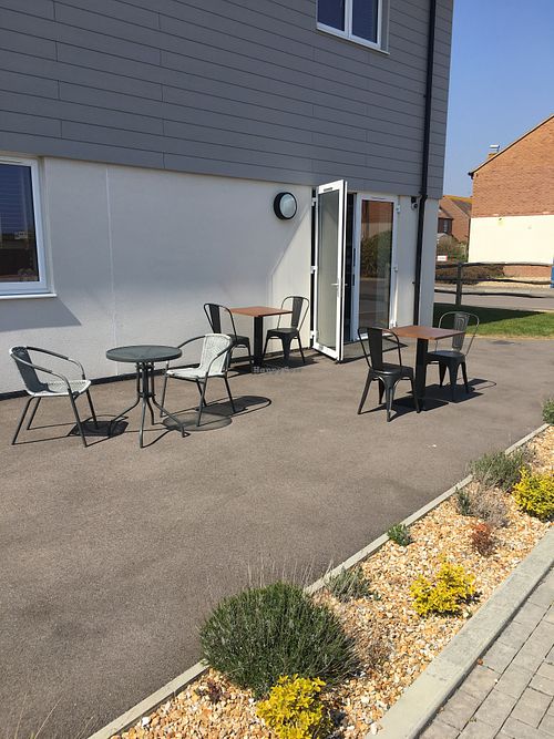 Sunny Outdoor seating  at KIND - Coffee & eatery in Chichester