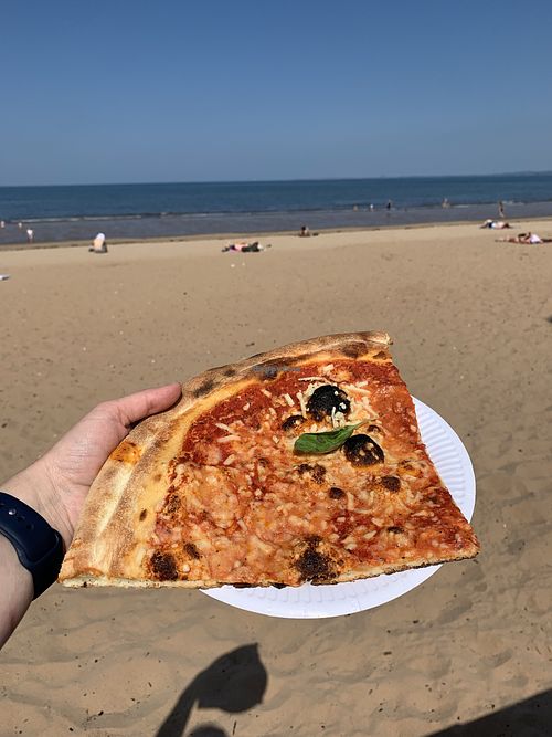 Vegan margherita slice at Civerinos Slice - Prom Slice in Edinburgh