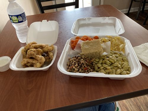 Big Vegan Soul Food plate at Hungry Vegan in Savannah