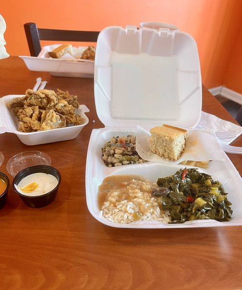 Vegan soul food feast   at Hungry Vegan in Savannah