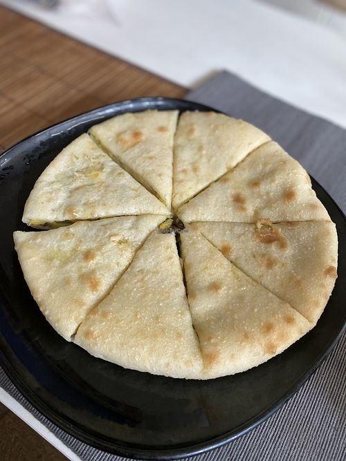 Vegan ready to eat pie with potato and mushrooms from Vkusvill.  at Vkusvill - ВкусВилл in Krasnodar