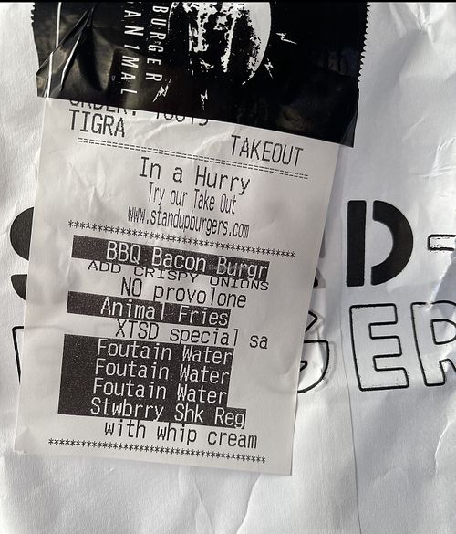 My order   at Stand-Up Burgers - Wells in Chicago