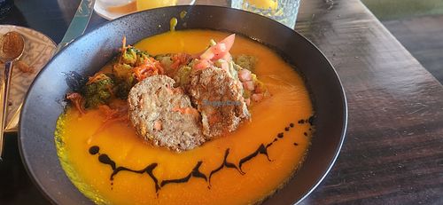 Love Loaf on tomato soup at Ka Papa Cuisine in Sarasota