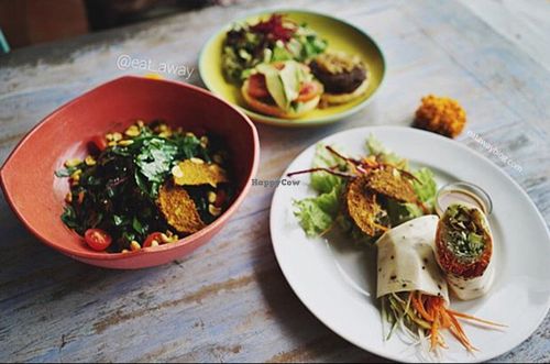 our vegan dish  at Clean Cafe in Ubud