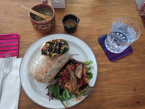 fiesta wrap with tofu at Calmate Cafe in Puerto Vallarta