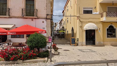 They are located just slightly up this pedestrian alley from the main street by the river. at Parsley and Thyme in Silves