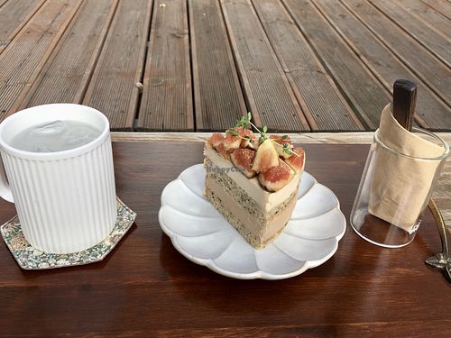Vegan, gluten-free fig cake  at Pengohoda - 펜고호다 in Jeju