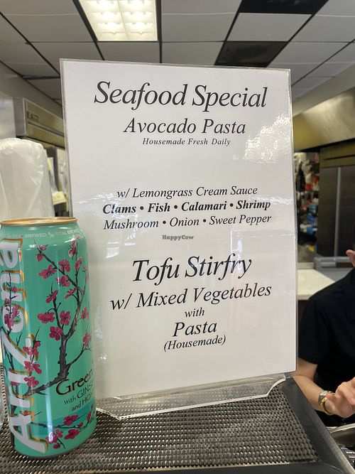 They have a vegan special, ask for no oysters sauce or just tell the staff you are vegan, they know what they are doing!  at Adela's Country Eatery in Kaneohe
