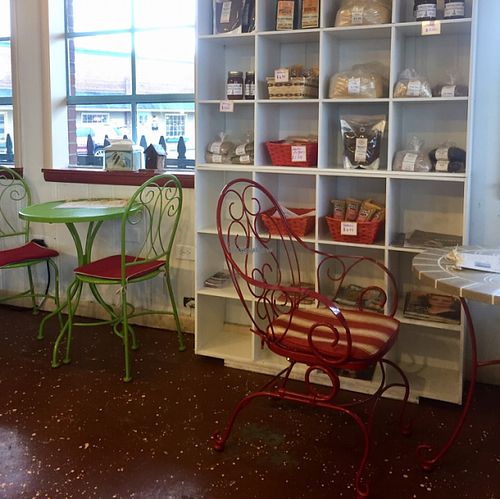 the main bakery is in front; cafe entrance to the side at Silke's Old World Breads in Clarksville