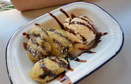 Deep fried oreos and ice cream at Slice + Dice in Norwich