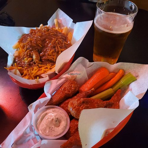 Wings and loaded fries at Tony's Darts Away in Burbank