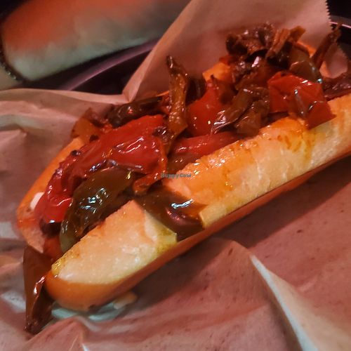 Vegan dog at Tony's Darts Away in Burbank